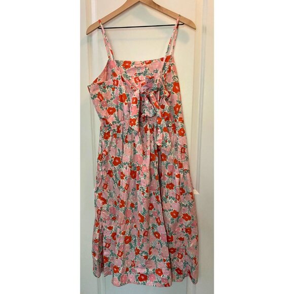 Free Assembly Women's Floral Tiered Midi Dress with Tie Back Size XXL - Picture 10 of 15